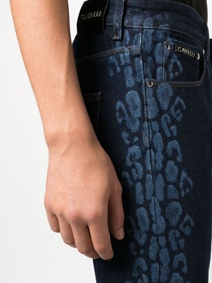Roberto Cavalli Leopard Print Straight-Leg Jeans