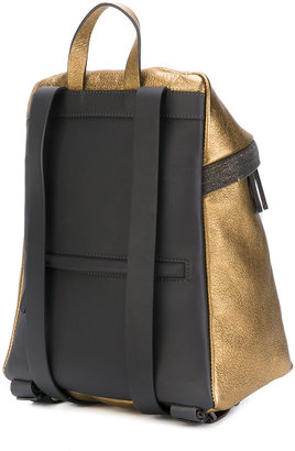 Brunello Cucinelli metallic backpack - women - Leather - One Size