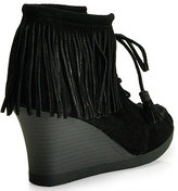 Thumbnail for your product : Minnetonka 84020 - Suede Fringe Wedge Bootie