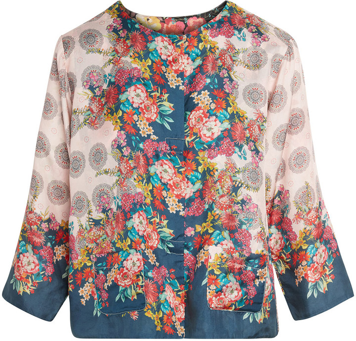 Johnny Was Zoe Floral Print Reversible Silk Jacket - ShopStyle