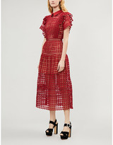 Thumbnail for your product : Self-Portrait Heart-shaped guipure lace midi dress