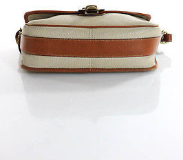 Dooney & Bourke Beige Brown Leather Pockets Crossbody Handbag