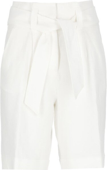 Peserico White Linen Bermuda Shorts
