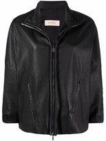 Thumbnail for your product : Gentry Portofino High Neck Leather Jacket
