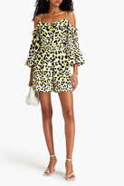 Thumbnail for your product : Diane von Furstenberg Susanna cold-shoulder leopard-print crepe playsuit