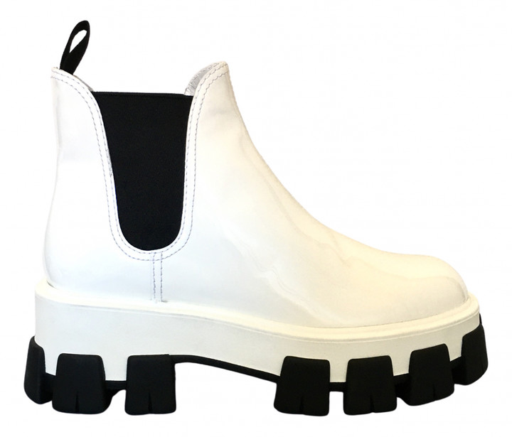prada white booties