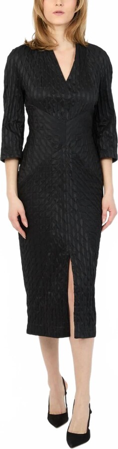 HILTON HOLLIS Corsica Stretch Arch Dress In Black