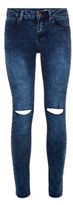 Thumbnail for your product : New Look Teens Navy Acid Wash Knee Ripped Jeans