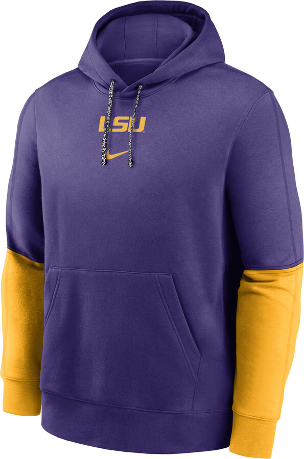 LSU Tigers Sideline Team Issue Club Nike Men's College Pullover Hoodie in Purple | 02F208FNLSN-5AT