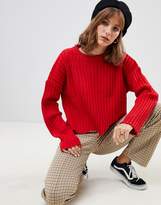 Thumbnail for your product : Wild Honey ribbed sweater with distressed hem
