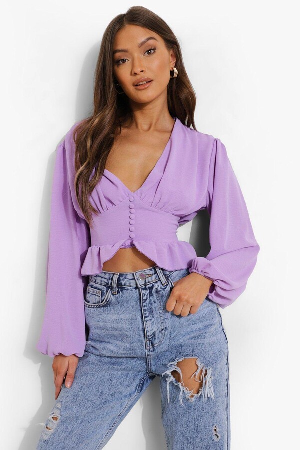 purple peplum blouse