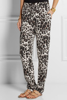 Thumbnail for your product : Diane von Furstenberg Benett Two leopard-print stretch-silk straight-leg pants