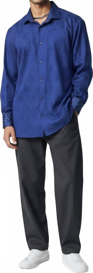 Mizumi Couture Slim Fit Smart Casual Shirt In Navy