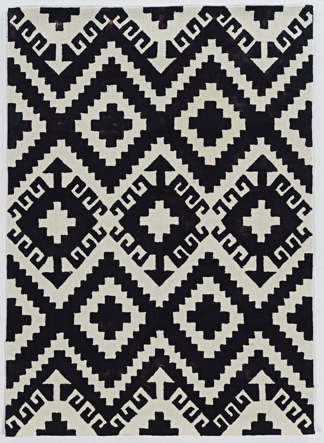 Linon Trio Spacely Ivory Area Rug 5x7 Modern Design Transitional Style Easy Care