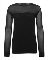 Thumbnail for your product : Jaeger Wool Sheer Panel Sweater