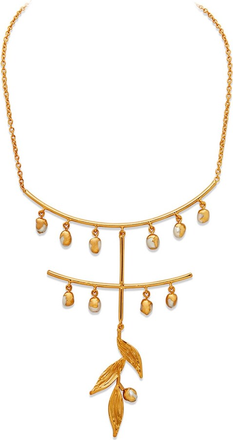 Dhwani Bansal Gold Zuri Necklace With Baroque Pearls