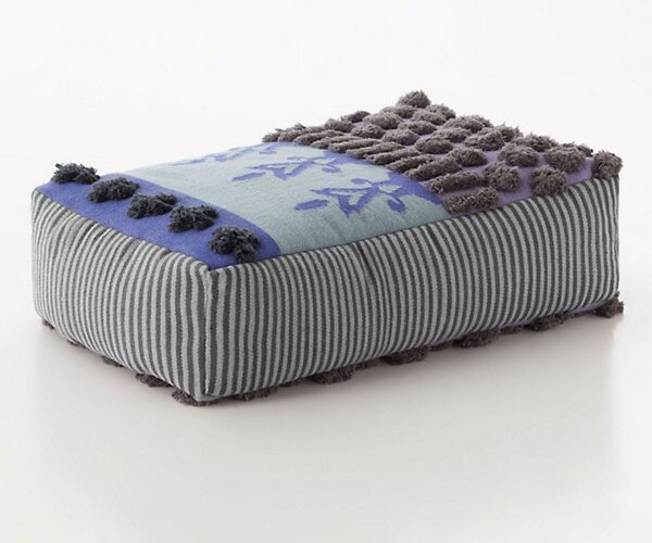 GAN RUGS Glaoui Tumbuctu Pouf in Grey