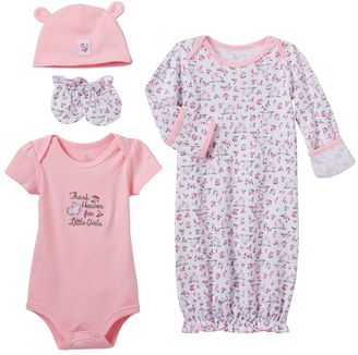 Baby Starters Baby Girl 4-pc. Bodysuit & Floral Gown Set