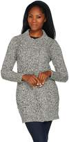 Thumbnail for your product : Denim & Co. Wrap Front Long Sleeve Marled Cardigan