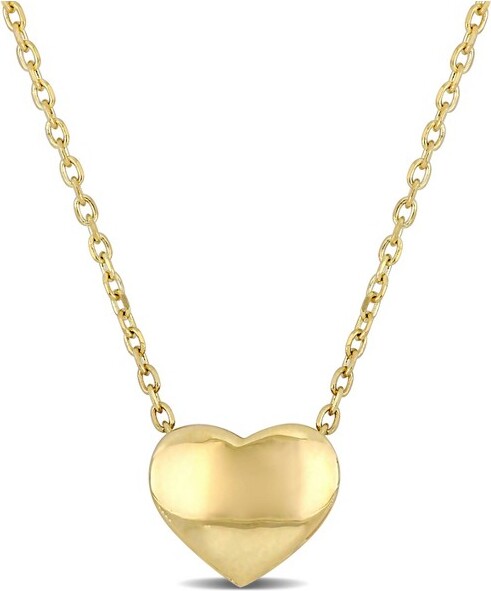 Everly Jewelry EVERLYJEWELRY|10KYellowGoldClassicHeartNecklace-17inch