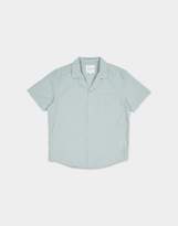 Thumbnail for your product : The Idle Man Stripe Revere Collar Shirt Green
