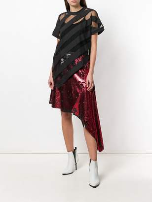 Marques Almeida asymmetric sequinned skirt