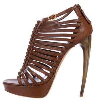 Alexander McQueen Leather Caged Sandals