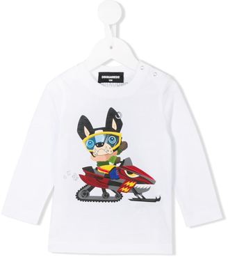 DSQUARED2 Kids snowmobiling dog print T-shirt