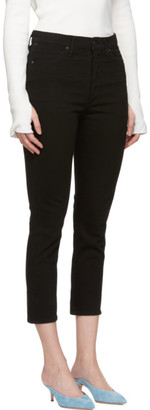 Citizens of Humanity Black Olivia High-Rise Slim Cropped Jeans