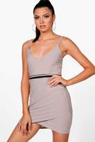 Thumbnail for your product : boohoo Strappy Wrap Dress With Sports Stripe Detail