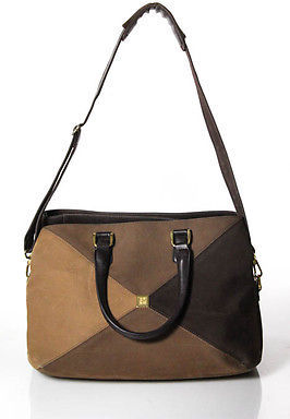 Diane von Furstenberg Brown Leather Zipper Closure 3 Pocket Tote Handbag