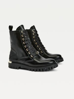 Tommy Hilfiger Leather Lace-Up Cleat Boots