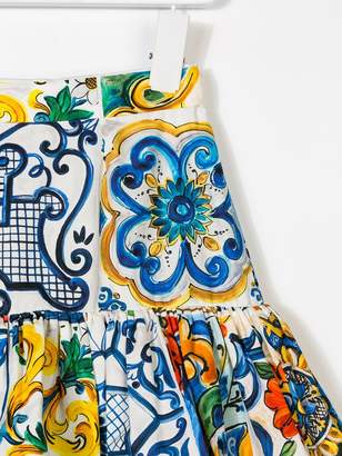 Dolce & Gabbana Kids printed ruffle skirt