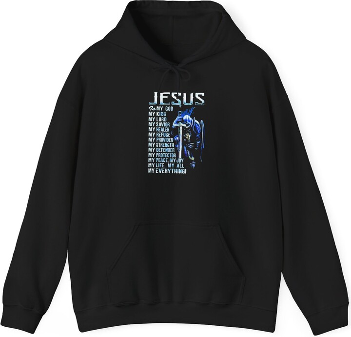 GENERIC Jesus Is My Everything Trinity Soldier Unisex Heavy Blend™ Hooded Sweatshirt Black