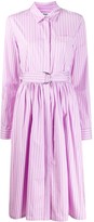Thumbnail for your product : MSGM Striped Belted Shirt Dress