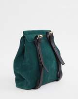 Thumbnail for your product : ASOS Design DESIGN suede backpack with hexagonal ring detail
