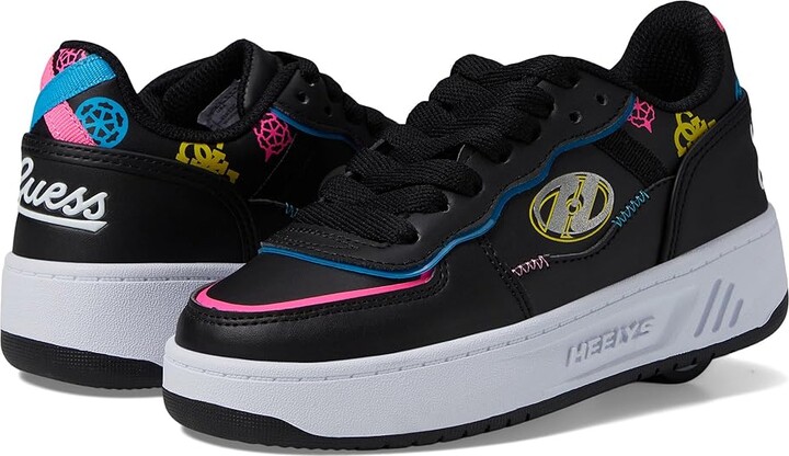 Heelys Rezerve FN Guess (Little Kid/Big Kid/Adult) Girls Shoes Black/Cyan/Neon Pink : 5 Big Kid (Women's 6) M, Synthetic
