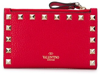 Valentino Garavani red Rockstud wallet