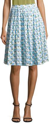 Prada Women's Pleated Print Skirt