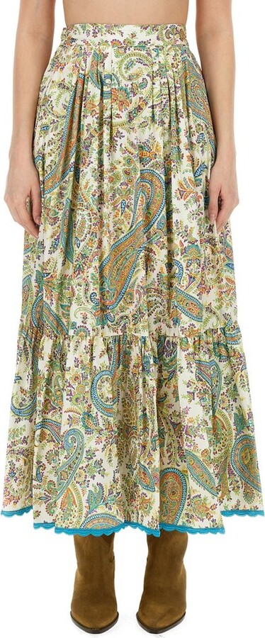 Etro Paisley-Printed Belted Skirt