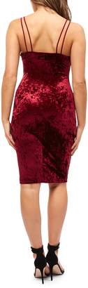Jane Norman Cherry Red Velvet Strappy Dress