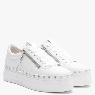 Kennel + Schmenger Nano White Leather Studded Chunky Trainers