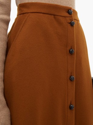 BLAZÉ MILANO Chinook Felted Wool-blend Midi-skirt - Brown
