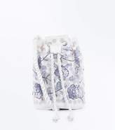 Thumbnail for your product : New Look White Satin Floral Beaded Wedding Duffle Bag
