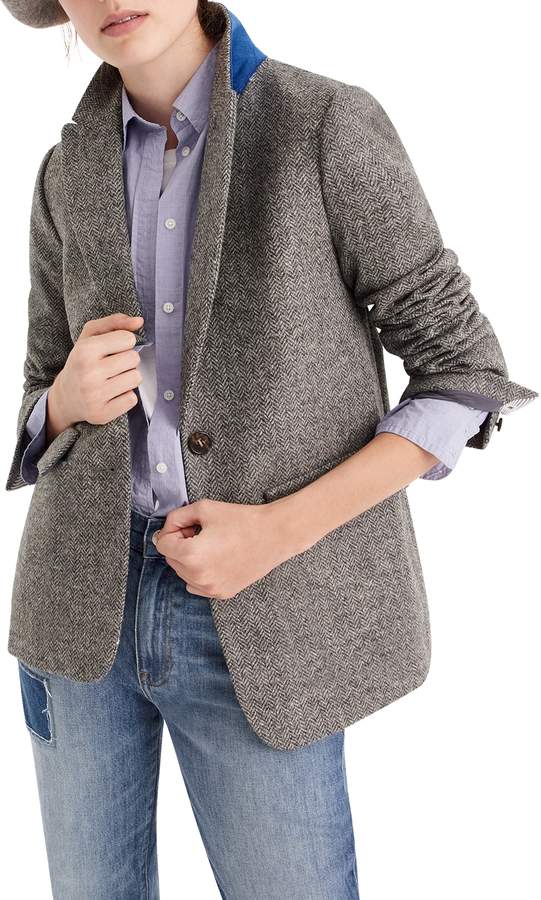 j crew oversized topcoat in english herringbone wool