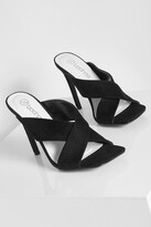 Thumbnail for your product : boohoo Wide Fit Crossover Square Toe Mule