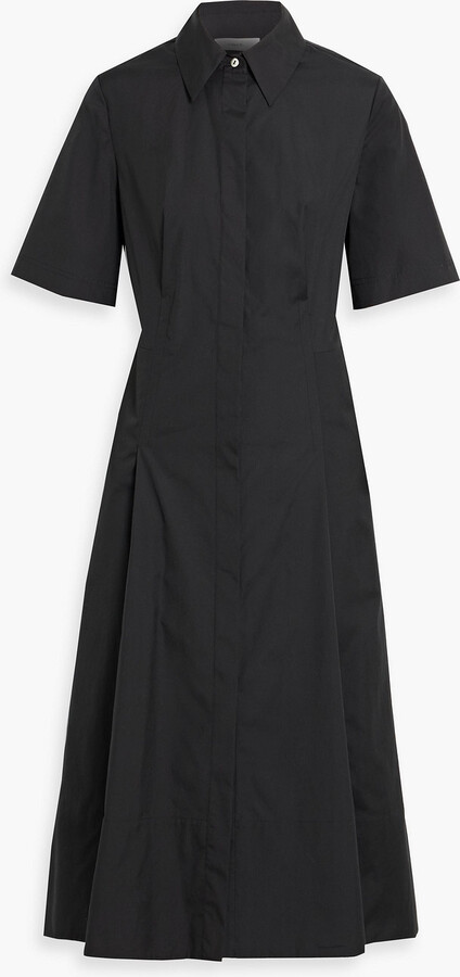 Vince Pleated cotton-poplin midi shirt dress
