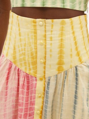 ALÉMAIS Alémais - Tie-dye Linen Midi Skirt - Multi