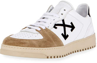 Off-White Men's 70's Leather & Suede Low-Top Sneakers, White/Black