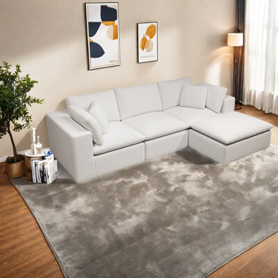 Ivy Bronx No Assembly Sectionals Plush Corduroy Modern Design For Home